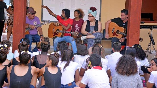 Guerrilla cultural ofreció concierto en la Escuela Elemental de Arte. Foto: Michel Guerra